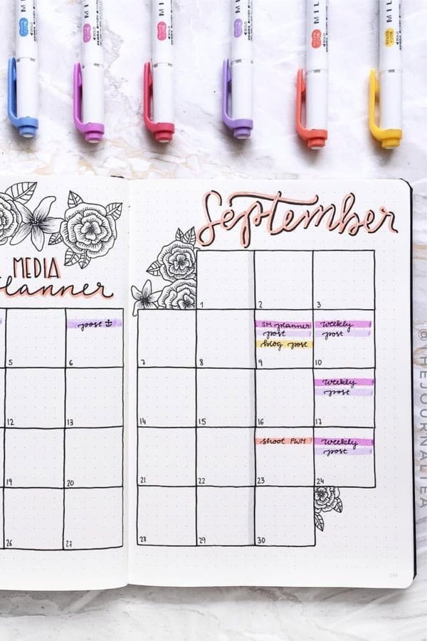 Cute September Monthly Spread