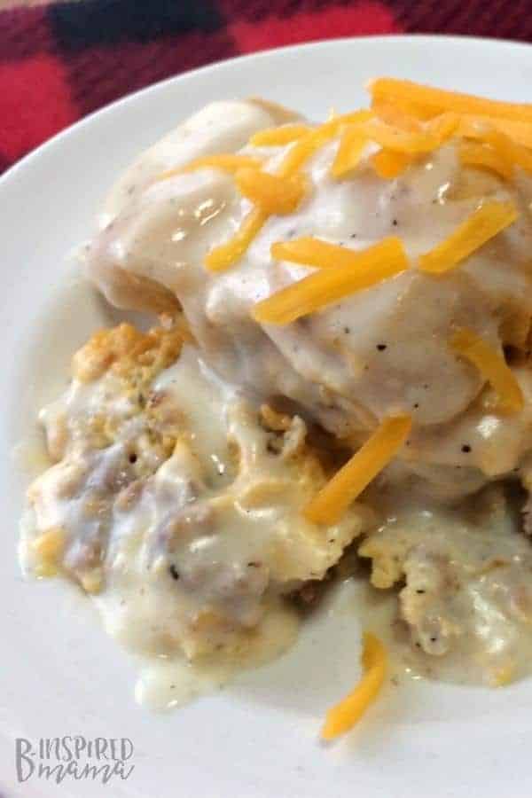 BISCUITS AND GRAVY CROCKPOT BREAKFAST CASSEROLE