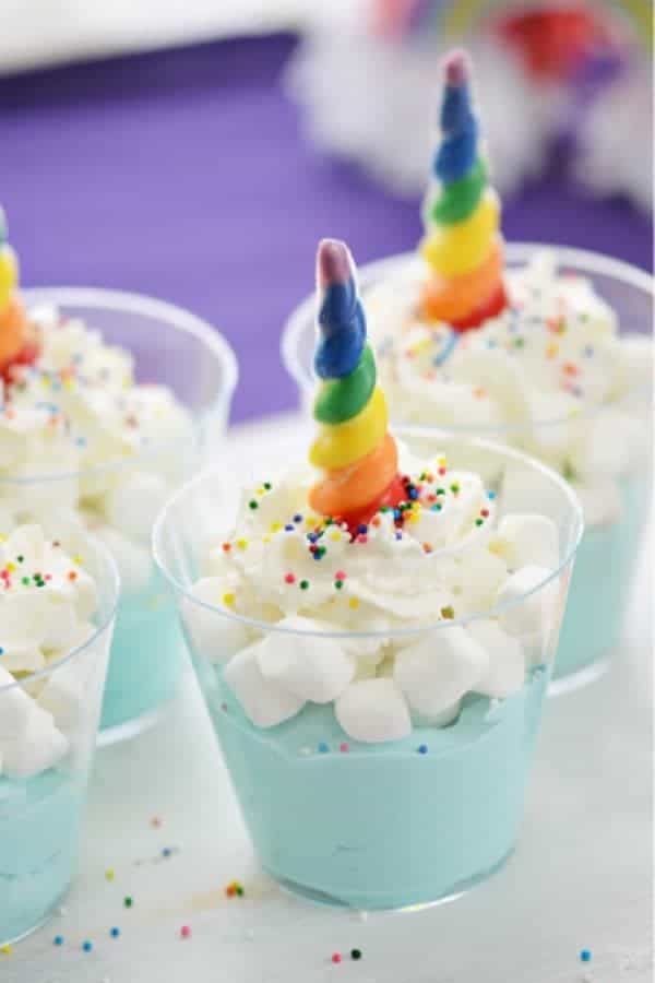 Rainbow Unicorn Dessert Cups