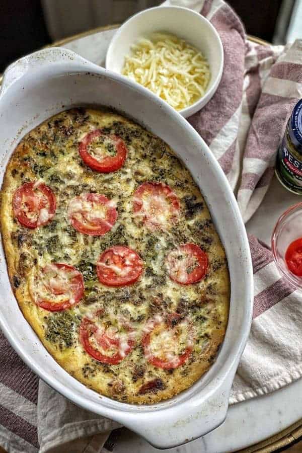 PESTO AND TOMATO EGG CASSEROLE