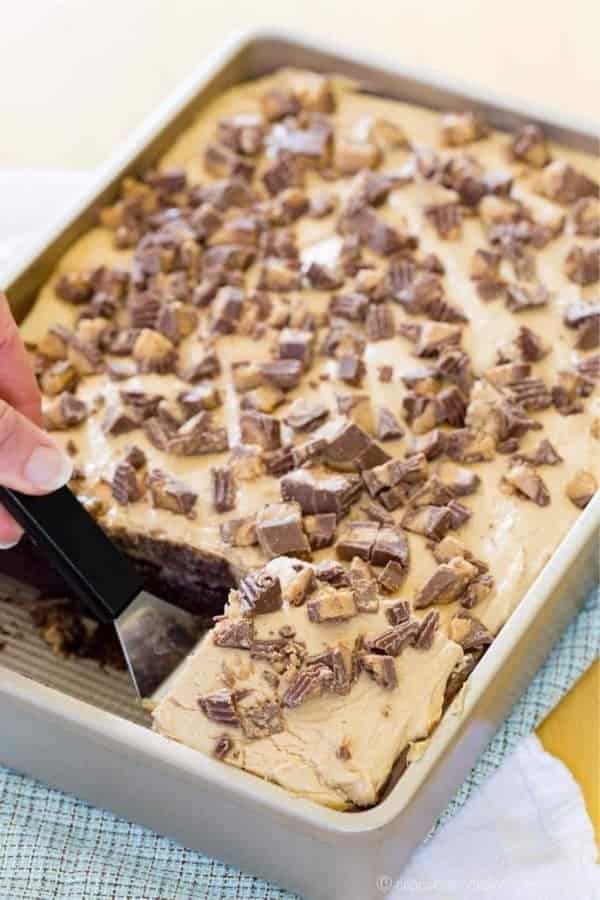 Reese’s Peanut Butter Cup Poke Cake