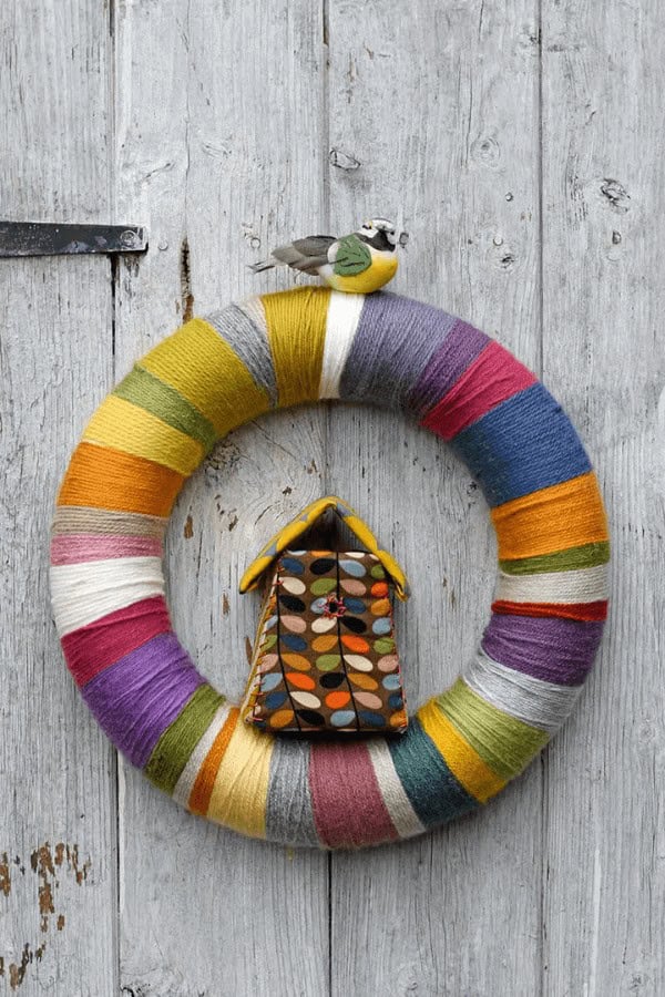 Scrap Yarn Wreath