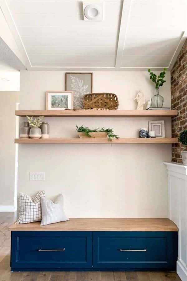 Budget Friendly Faux White Oak Floating Shelves