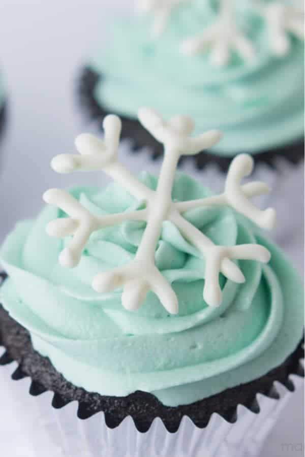 Simple Snowflake Cupcakes