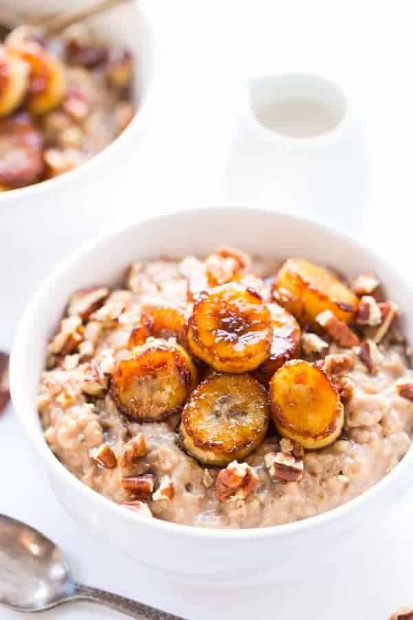 CREAMIEST STEEL-CUT OATS WITH CARAMELIZED BANANAS