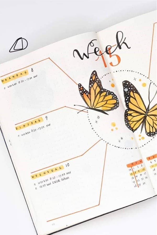 Orange Butterfly Bujo Theme