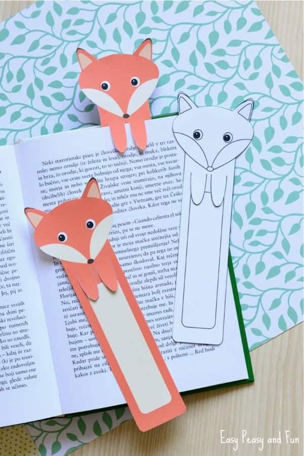 Printable Fox Bookmarks For Kids