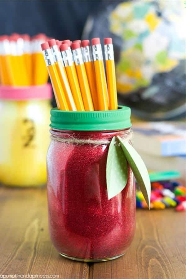 Glitter Mason Jar Teacher Gifts