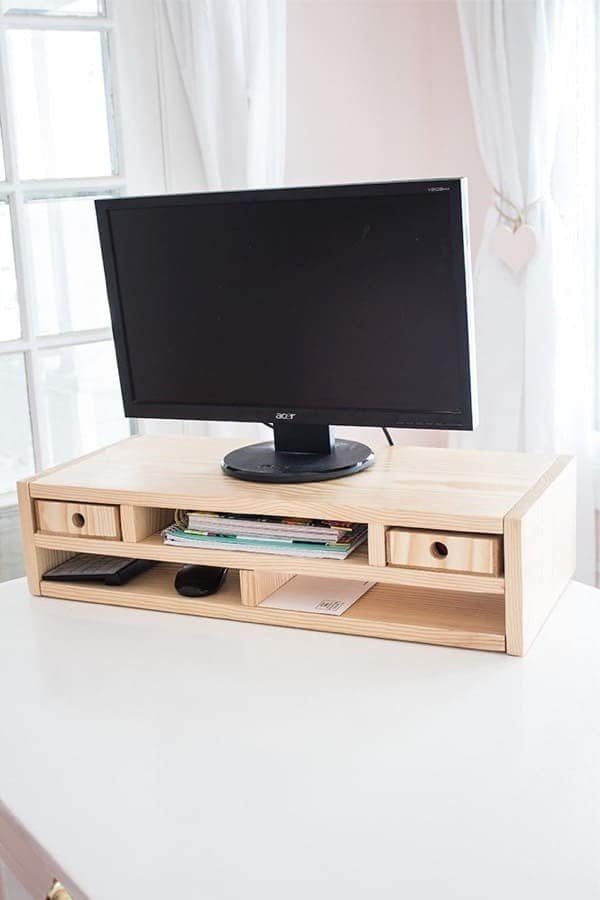 Cheap DIY Monitor Riser Desk Organizer