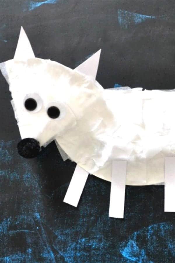 Paper Plate Arctic Fox Craft for Kids