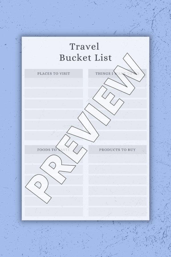 LIGHT GREY & WHITE MINIMALIST TRAVEL BUCKET LIST