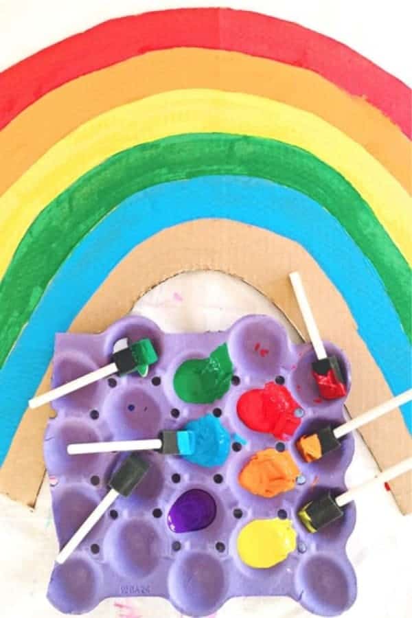 DIY Rainbow Cardboard Craft For Kids