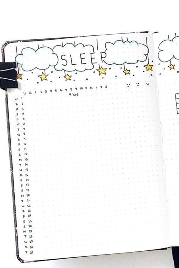 Star & Cloud Theme Sleep Tracker