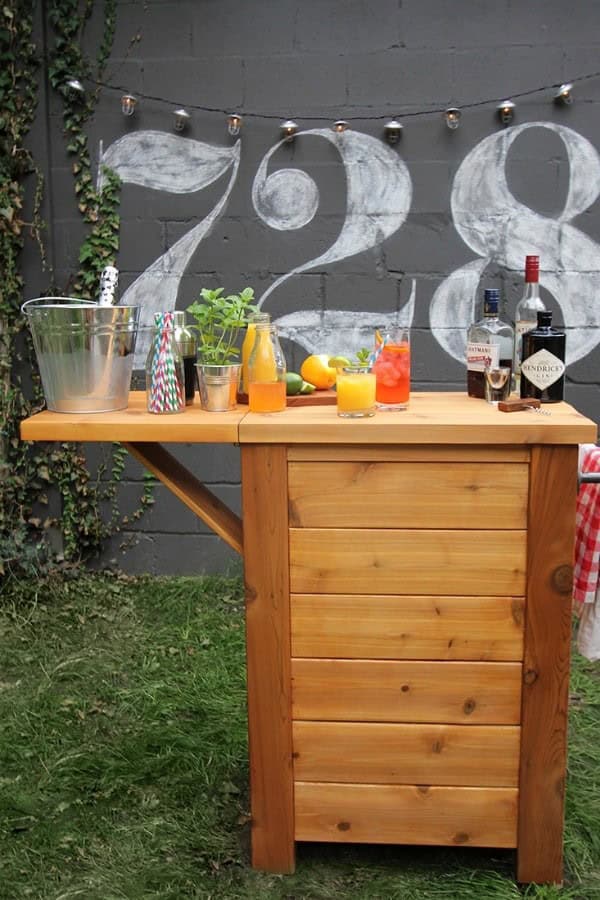 DIY DROP LEAF TOP OUTDOOR BAR