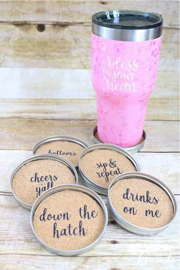 Mason Jar Lid Coasters