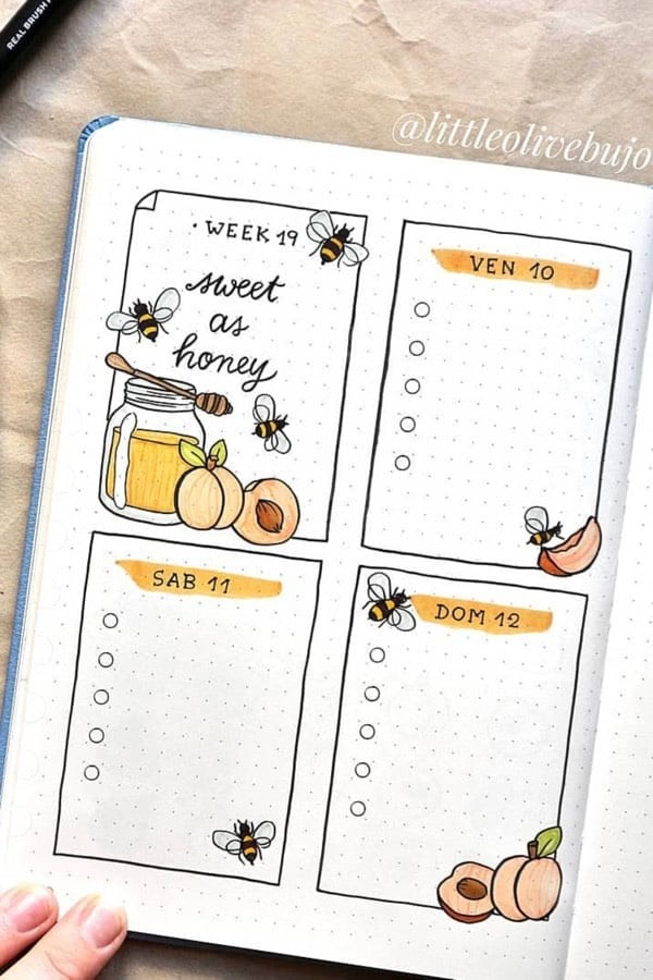 Peach Weekly Spread