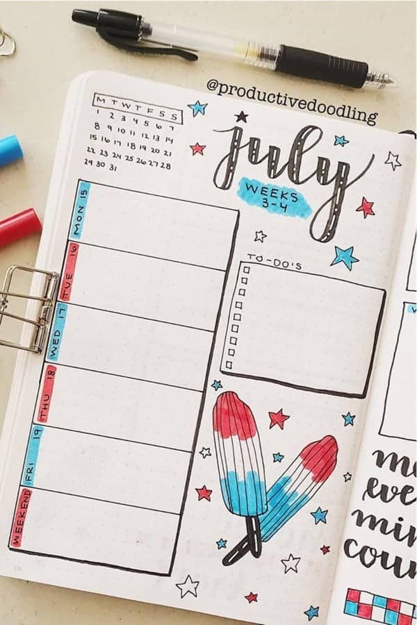 July Popsicle Weekly Spread