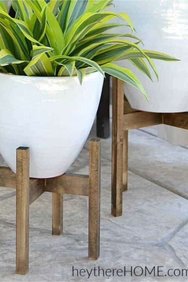 West Elm Inspired Wooden Plant Stands