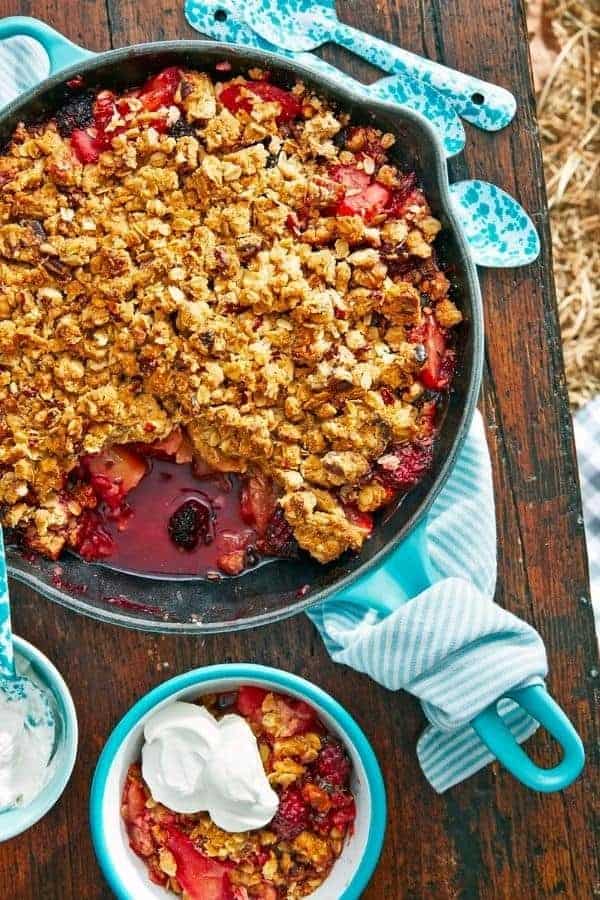 CAST IRON APPLE-BLACKBERRY CRUMBLE