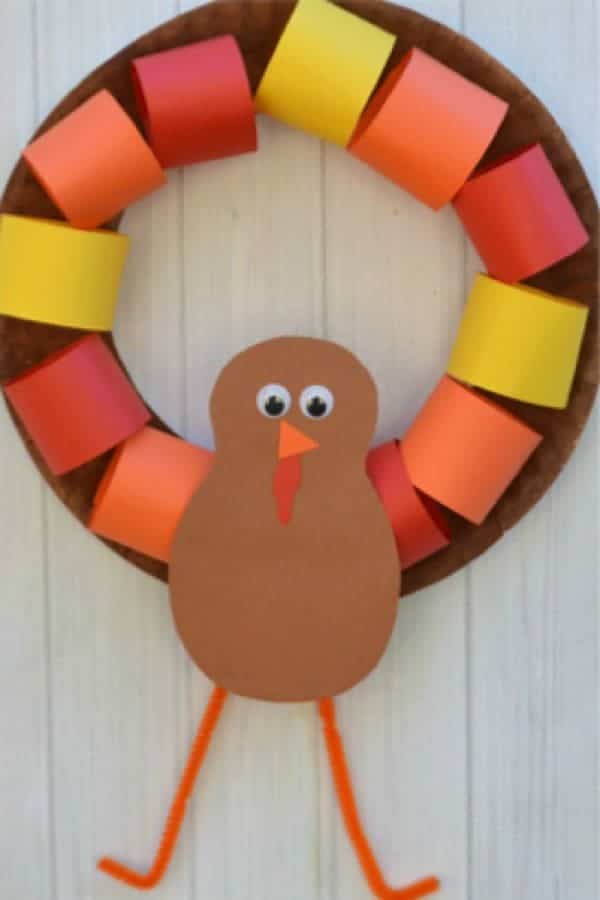 Paper Plate Turkey Wreath Craft