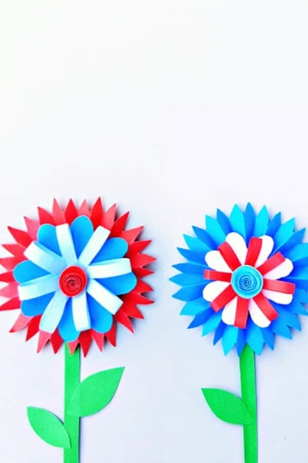 Patriotic Paper Flowers Craft