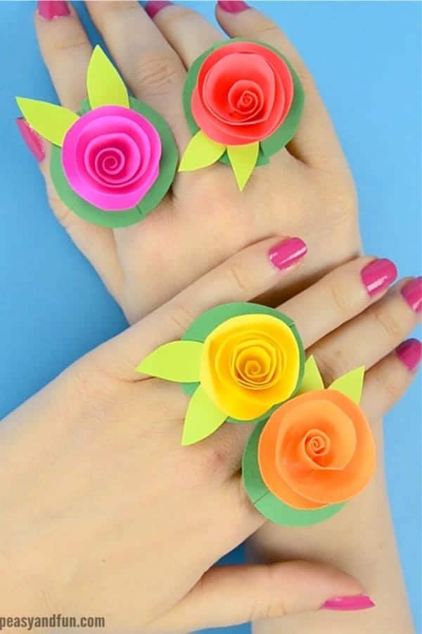 DIY Flower Paper Rings