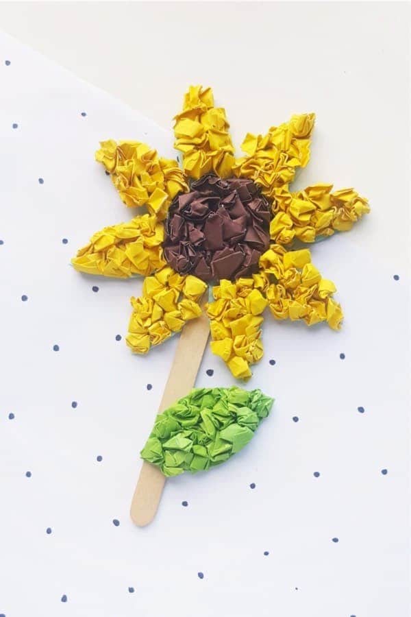 Crumpled Paper Sunflower Craft