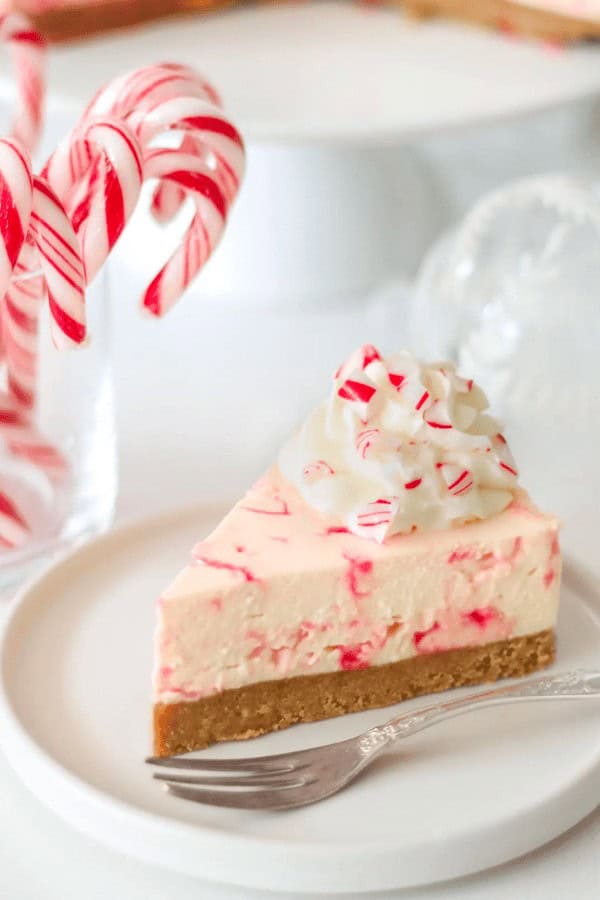 Candy Cane No Bake Cheesecake