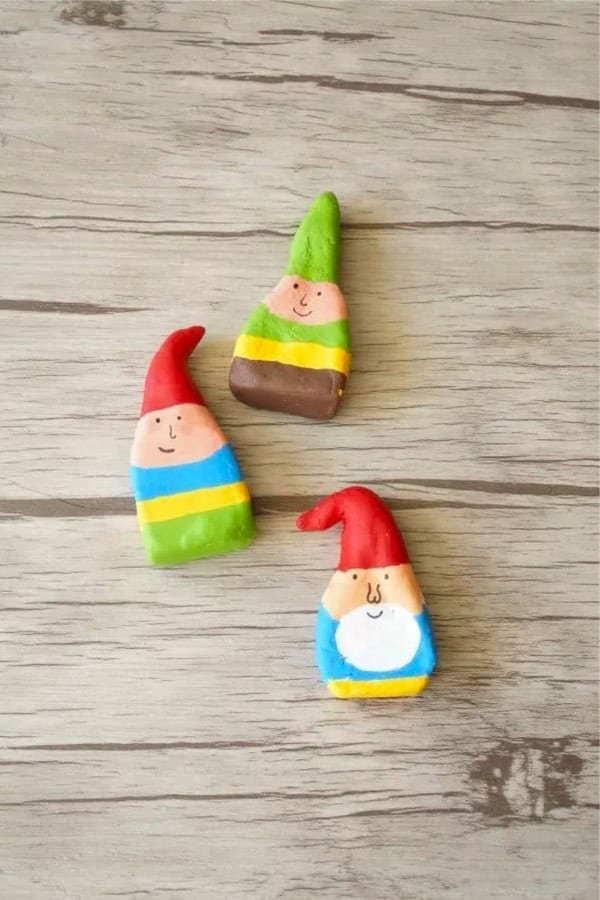 Air-Drying Clay Garden Gnomes for Kids