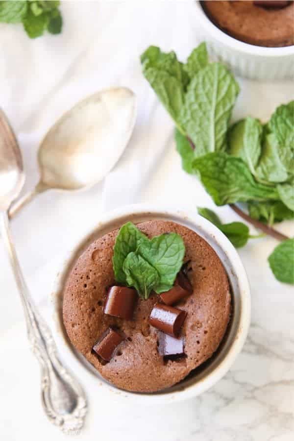 One-Minute Mint Chocolate Gluten Free Mug Cake