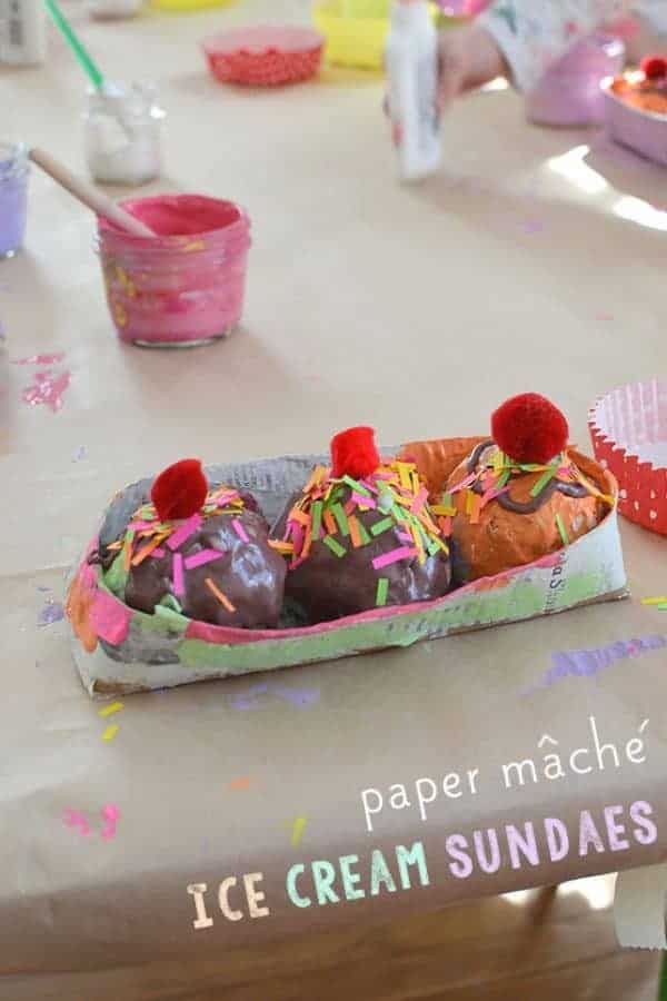 Paper Mache Ice Cream Sundaes