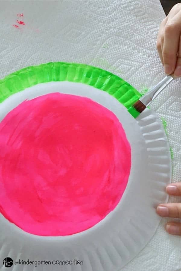 Paper Fan Watermelon Craft