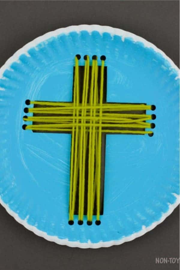 Paper Plate Yarn Cross Craft