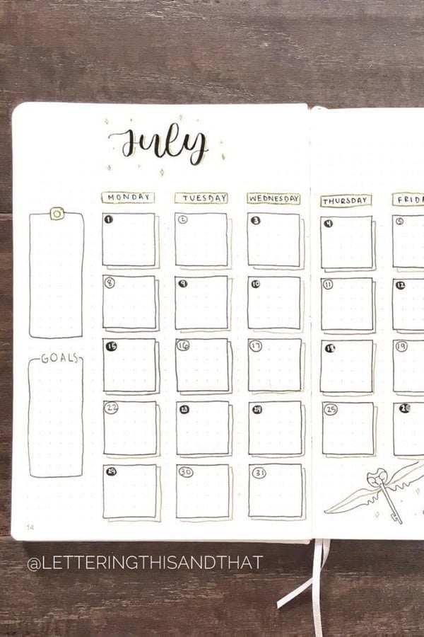 Winged Keys Monthly Spread