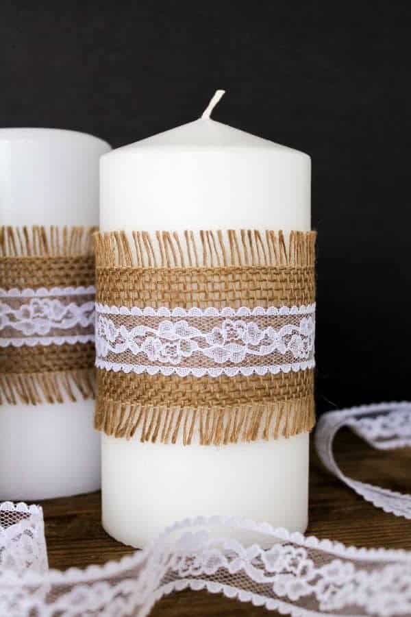 LACE-EMBELLISHED CANDLES