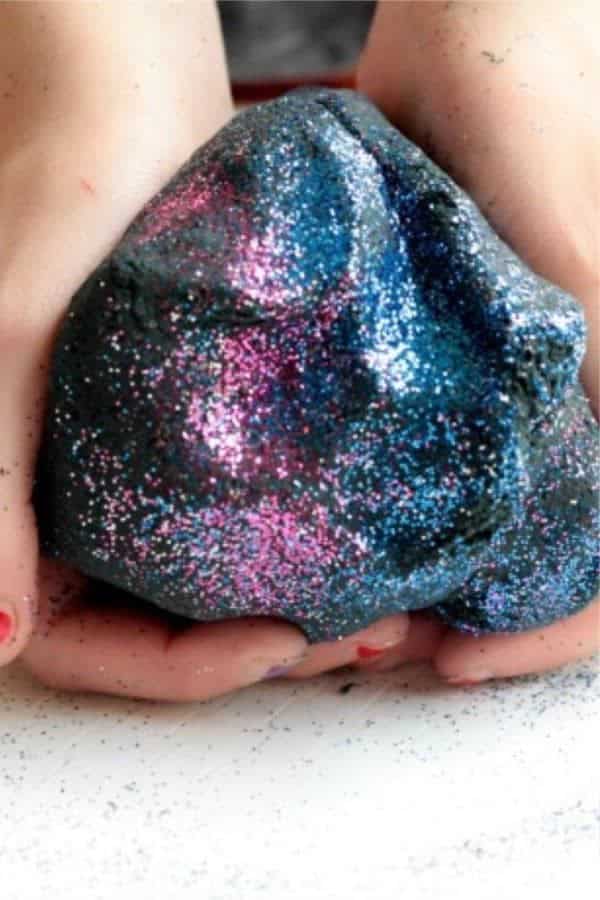 Space Themed DIY Galaxy Playdough for Kids