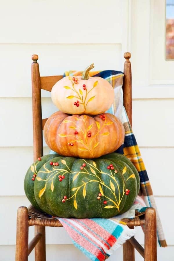 FLORAL PAINTED PUMPKINS