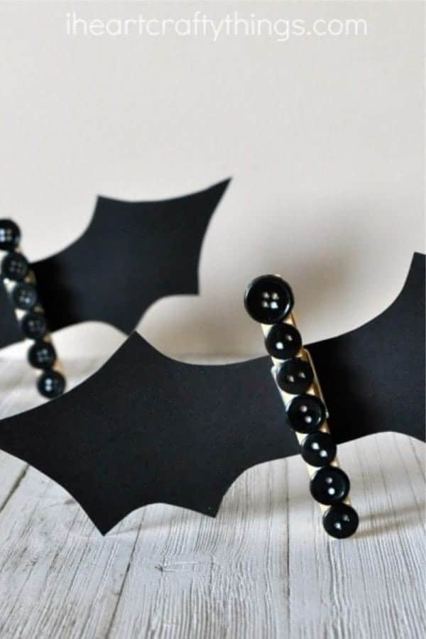 Cute Clothespin Button Bat Craft