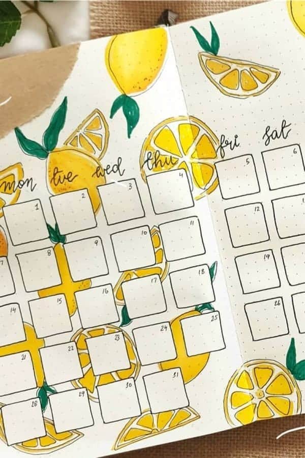 Lemon Bujo Layout