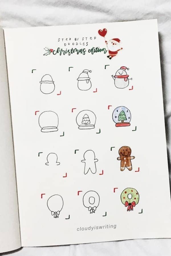 Step By Step Christmas Doodles