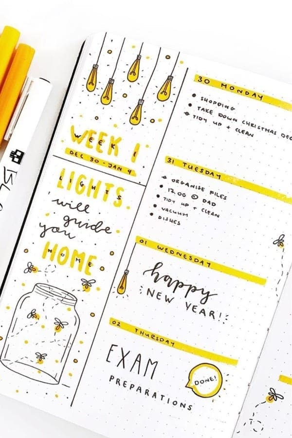 Yellow Weekly Log