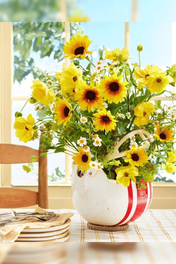 Football Helmet Flower Display