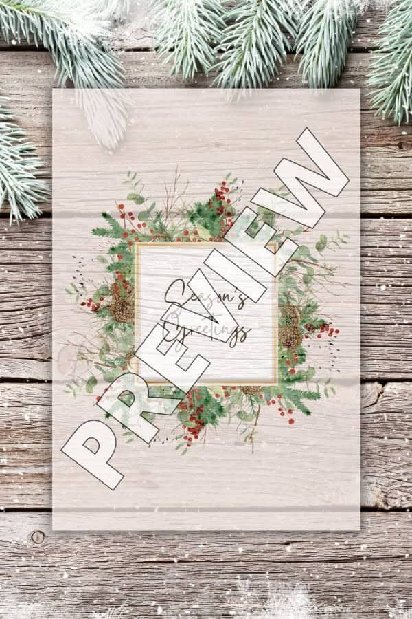 WINTER EVERGREEN & BERRIES FRAME