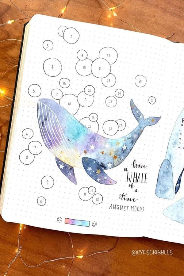 Whale Theme August Tracker