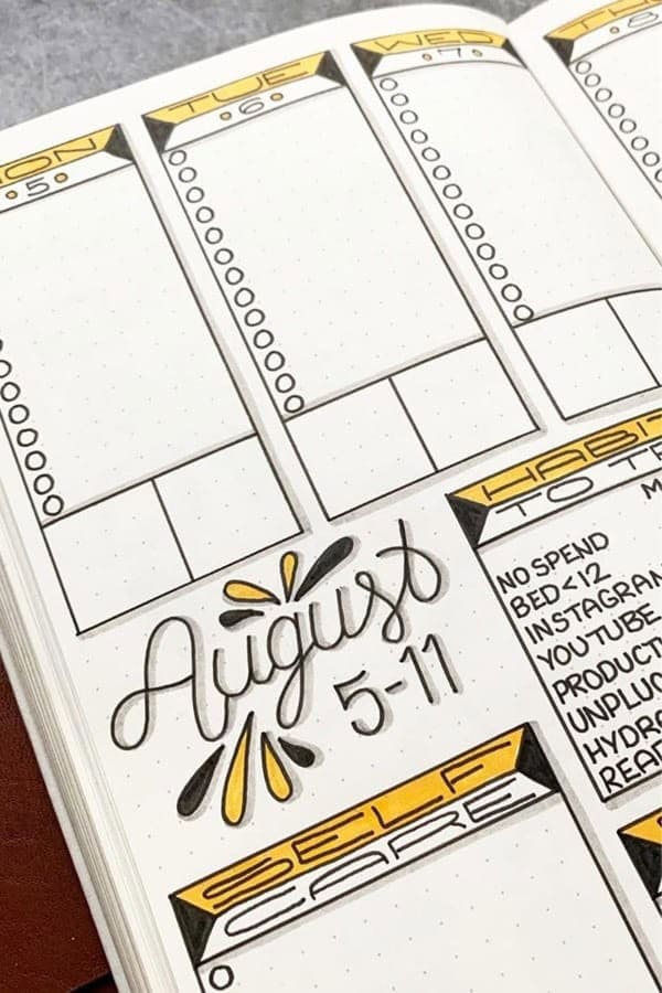 Drop Shadow Weekly Layout