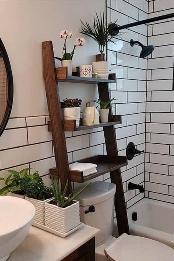 Bathroom Ladder Shelving