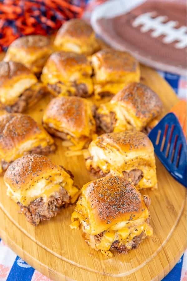 Beef & Cheddar Sliders on Hawaiian Rolls