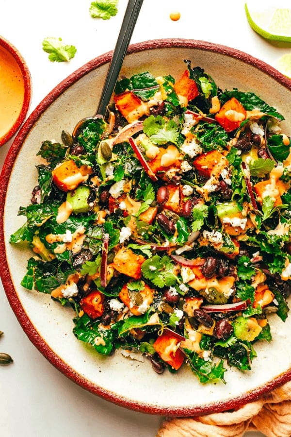 Sweet Potato Avocado Kale Salad