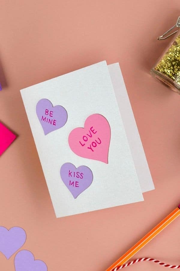 CANDY HEART CARD