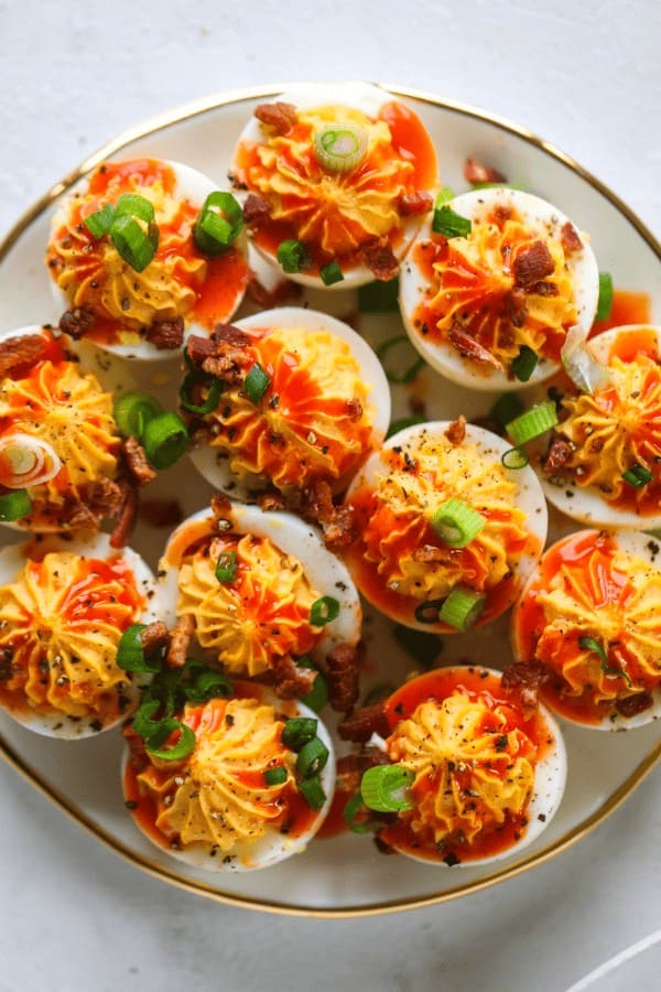 Buffalo Bacon Deviled Eggs